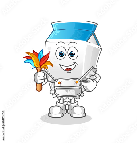 milk maid mascot. cartoon vector