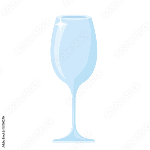 glass wine goblet Cartoon vector illustration isolated object