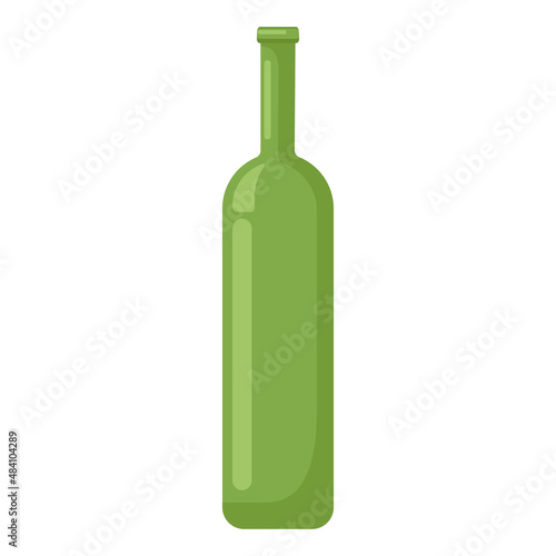 glass green bottle Cartoon vector illustration isolated object