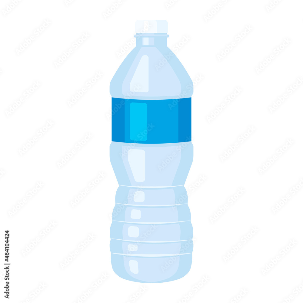 water plastic bottle Cartoon vector illustration isolated object - obrazy, fototapety, plakaty 