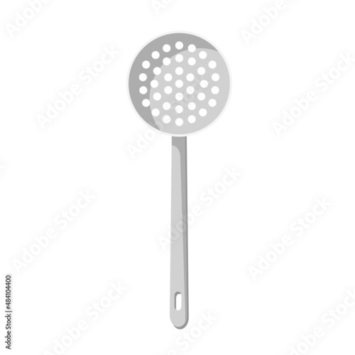 kitchenware stainless steel cooking filter spoon Cartoon vector illustration isolated object