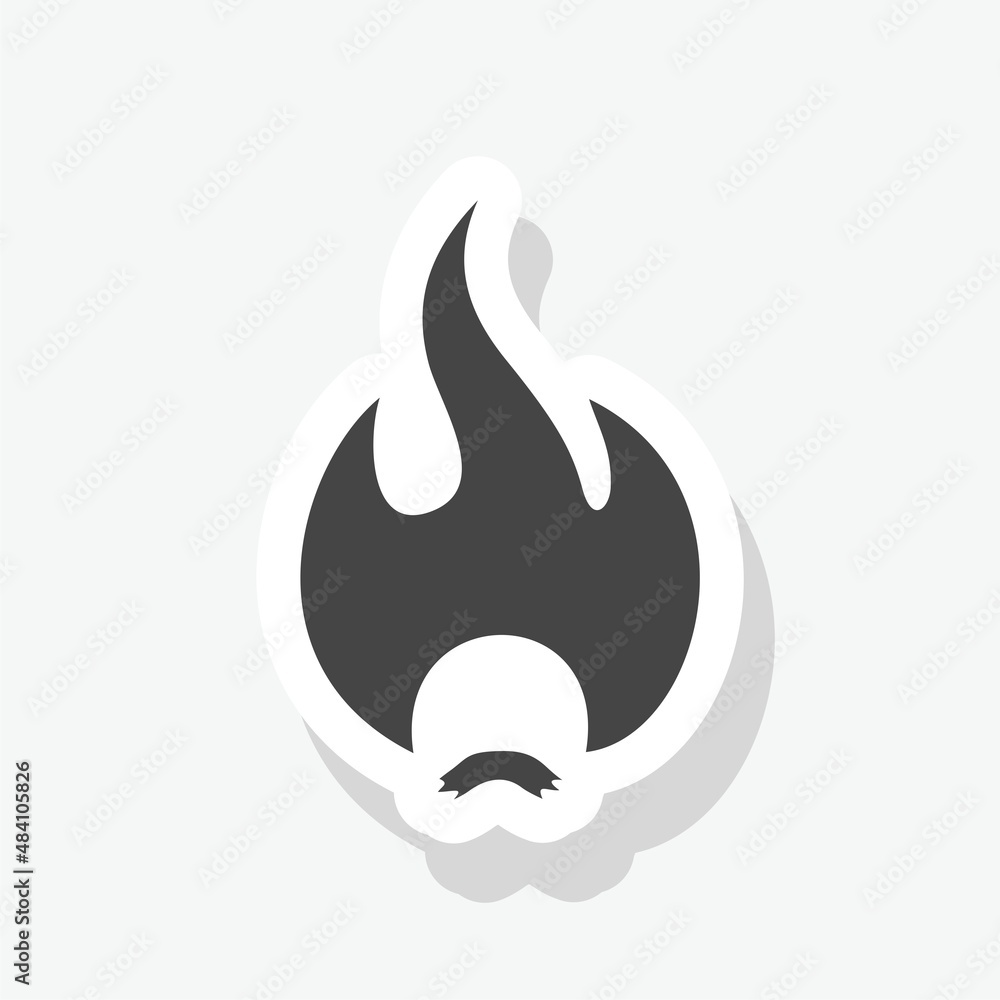 Scientist with flame hair icon sticker isolated on white background Scientist with flame hair icon sticker isolated on white background