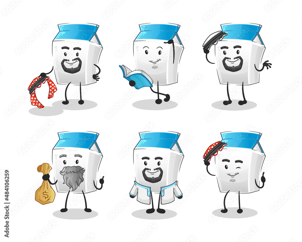 milk arab character. cartoon mascot vector