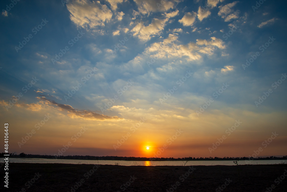 beautiful blue sky with white clouds during on sunset beautiful blue sky with white clouds during on sunset