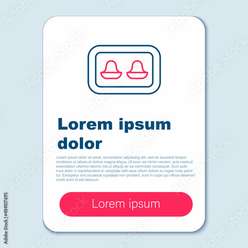 Line Earplugs with storage box icon isolated on grey background. Ear plug sign. Noise symbol. Sleeping quality concept. Colorful outline concept. Vector