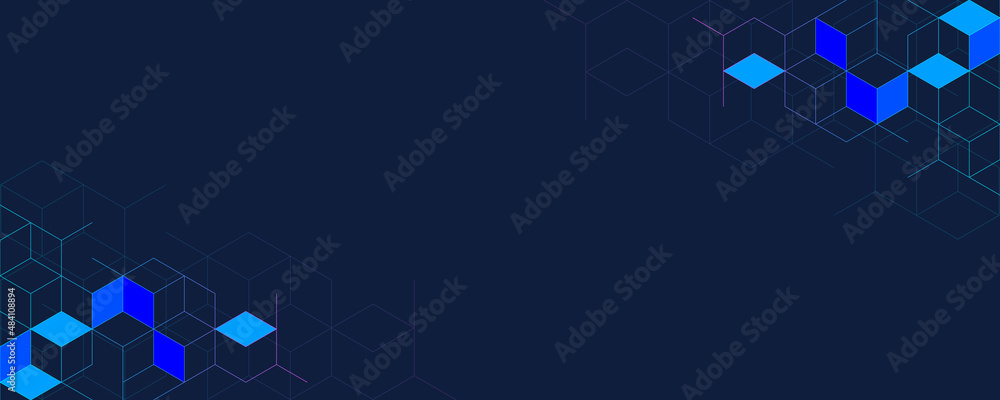 Fototapeta premium Abstract geometric background with isometric digital blocks