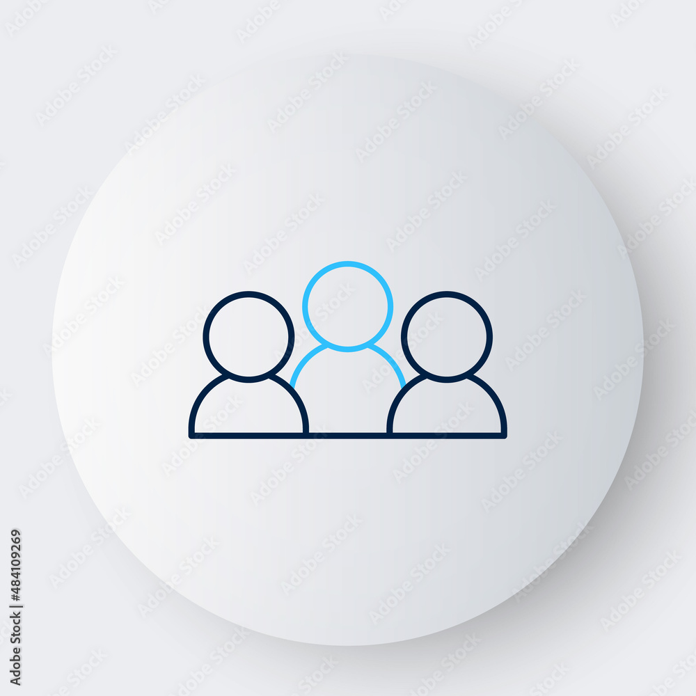 Line Meeting icon isolated on white background. Business team meeting, discussion concept, analysis, content strategy. Presentation conference. Colorful outline concept. Vector Line Meeting icon isolated on white background. Business team meeting, discussion concept, analysis, content strategy. Presentation conference. Colorful outline concept. Vector