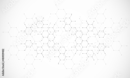Abstract design element with geometric background and hexagons shape