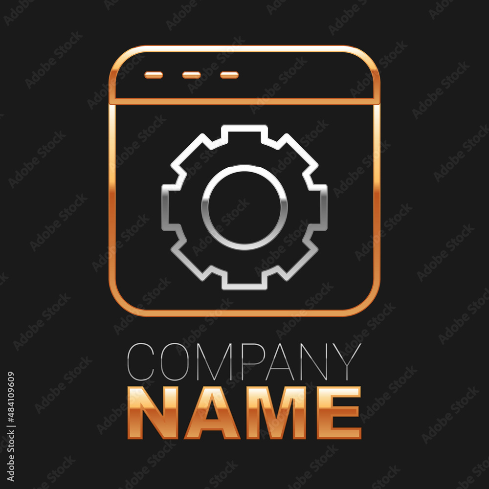 Line Browser setting icon isolated on black background. Adjusting, service, maintenance, repair, fixing. Colorful outline concept. Vector Line Browser setting icon isolated on black background. Adjusting, service, maintenance, repair, fixing. Colorful outline concept. Vector