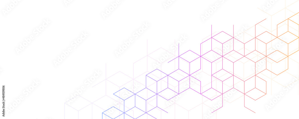 Abstract geometric background with isometric vector blocks - obrazy, fototapety, plakaty 