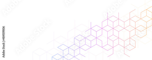 Abstract geometric background with isometric vector blocks