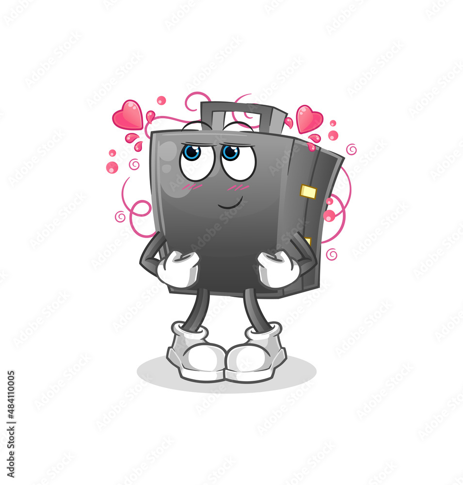 briefcase shy vector. cartoon character briefcase shy vector. cartoon character