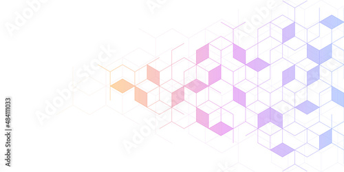 Abstract geometric background with isometric vector blocks
