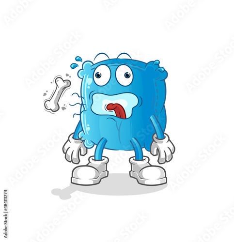 pillow burp mascot. cartoon vector