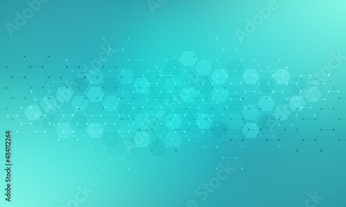 Abstract design element with geometric background and hexagons shape