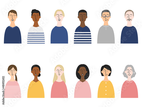 色々な人種の人々　イラストセット