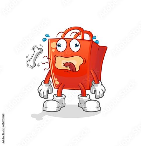 shopping bag burp mascot. cartoon vector