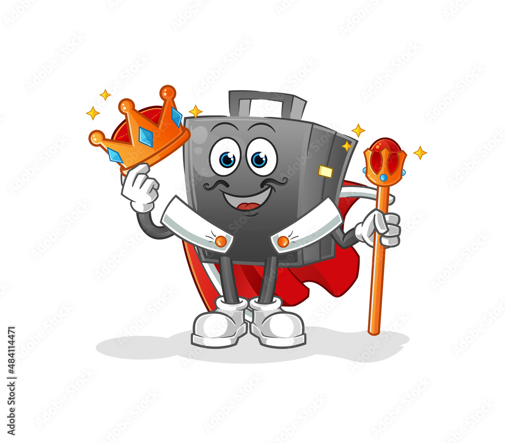 briefcase king vector. cartoon character briefcase king vector. cartoon character