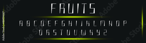 FRUIT minimal creative Tech Letter Concept and Luxury vector typeface Logo Design.	