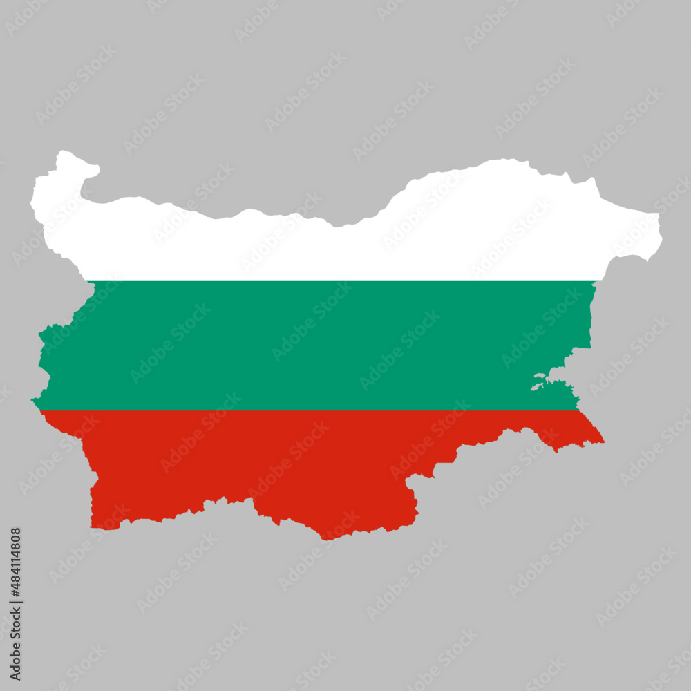 Bulgaria flag inside the Bulgarian map borders vector illustration 