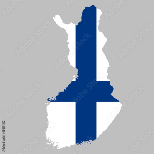 Finland flag inside the Finnish map borders vector illustration 