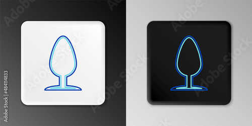Line Anal plug icon isolated on grey background. Butt plug sign. Fetish accessory. Sex toy for men and woman. Colorful outline concept. Vector