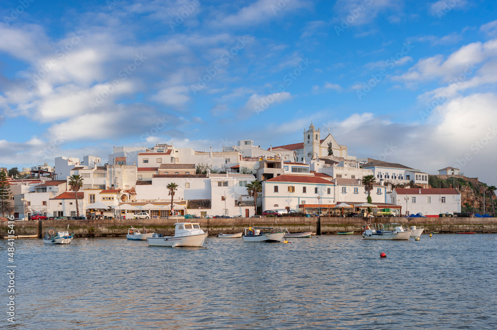 Townscape of Ferragudo in the Algarve in Portugal