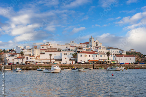 Townscape of Ferragudo in the Algarve in Portugal