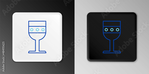 Line Medieval goblet icon isolated on grey background. Colorful outline concept. Vector
