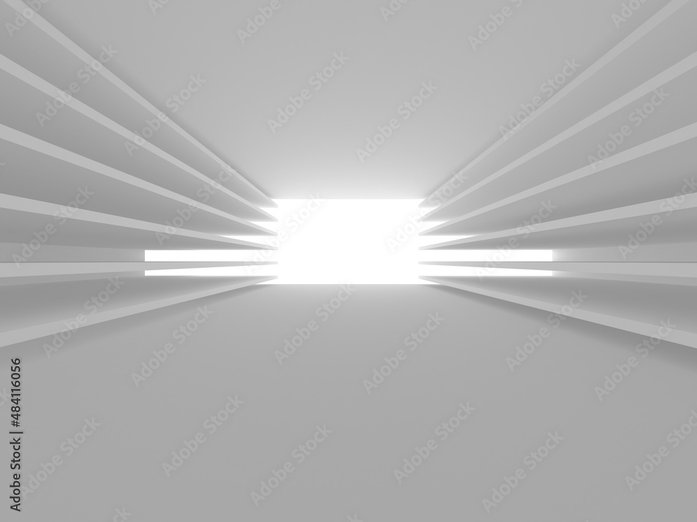 Obraz premium Illuminated corridor interior design. Empty Room Interior Background