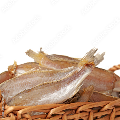 dried fishes isolated on white background