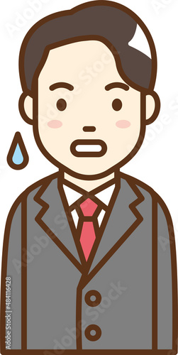 A stunned man in a suit.