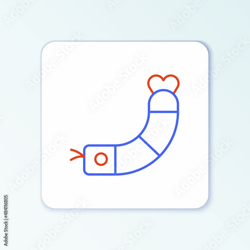 Line Shrimp icon isolated on white background. Colorful outline concept. Vector