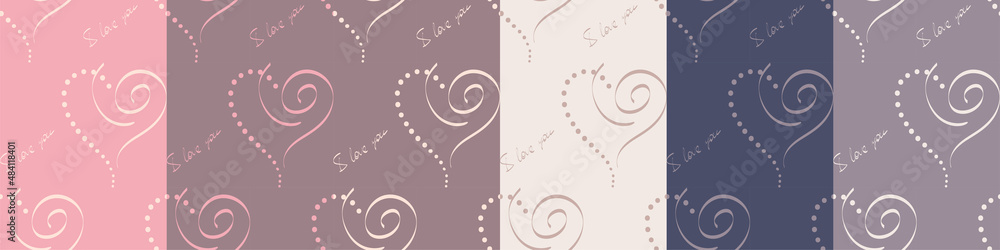 Set of hearts. Different design options.
