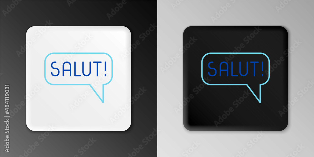 Line Salut in different languages icon isolated on grey background. Speech bubbles. Colorful outline concept. Vector Line Salut in different languages icon isolated on grey background. Speech bubbles. Colorful outline concept. Vector