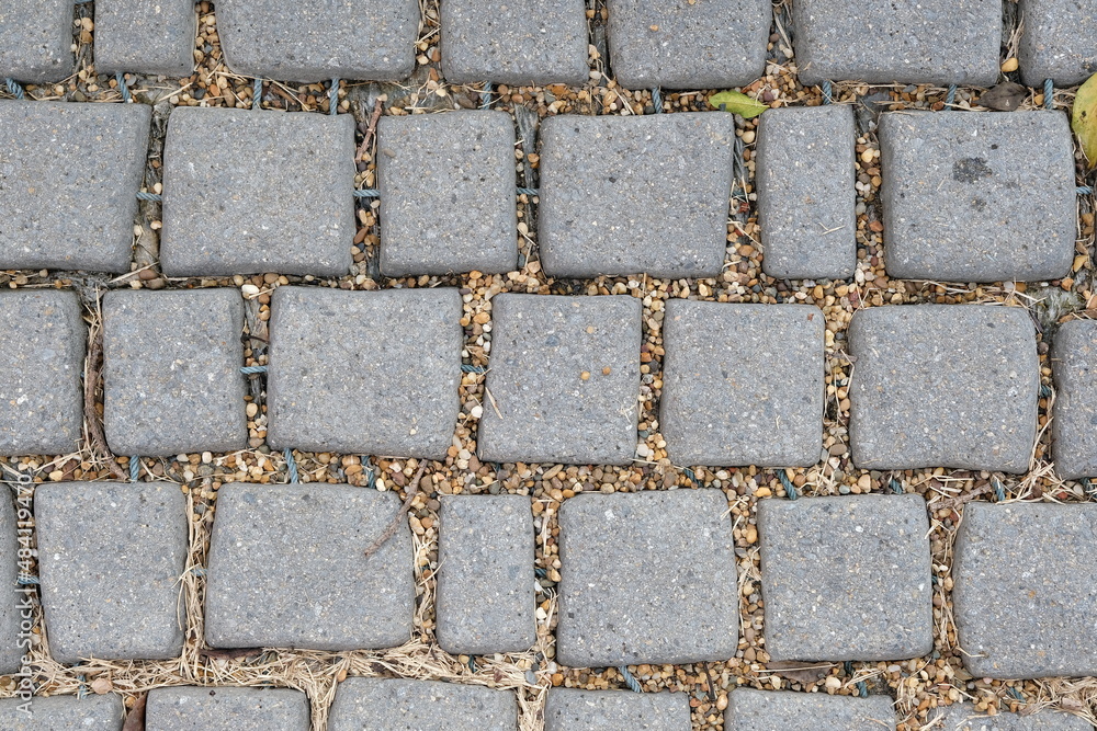 Obraz premium Stone walkway floor pathway top view.