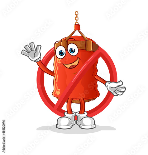 say no to punching bag mascot. cartoon vector