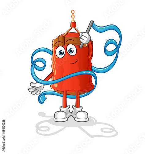 punching bag Rhythmic Gymnastics mascot. cartoon vector