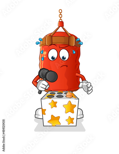 punching bag play whack a mole mascot. cartoon vector