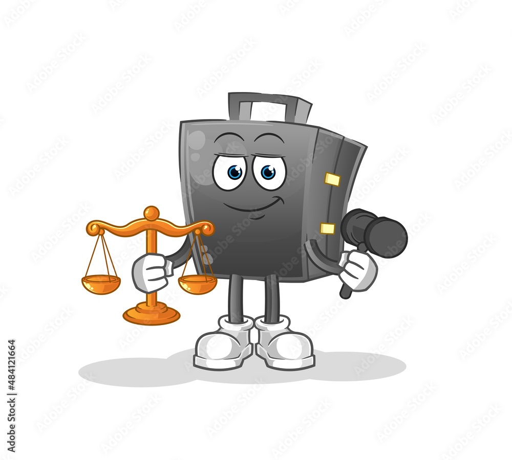 briefcase lawyer cartoon. cartoon mascot vector