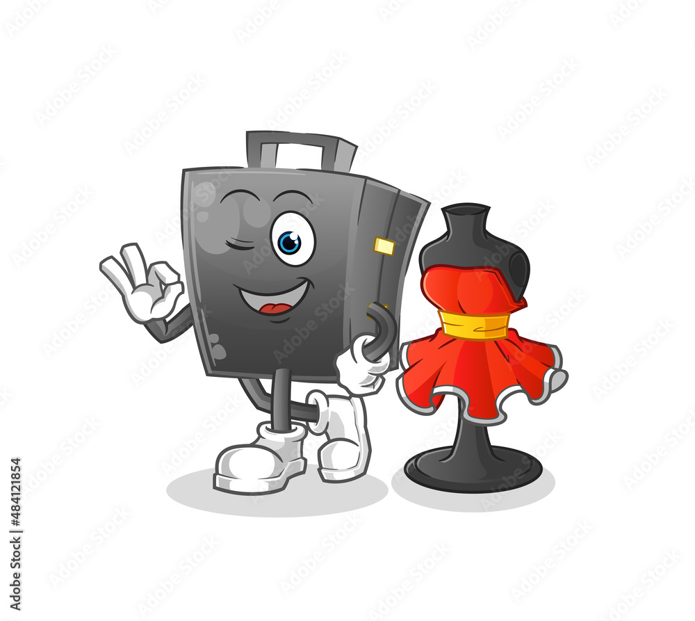 briefcase fashion designer vector. cartoon character briefcase fashion designer vector. cartoon character