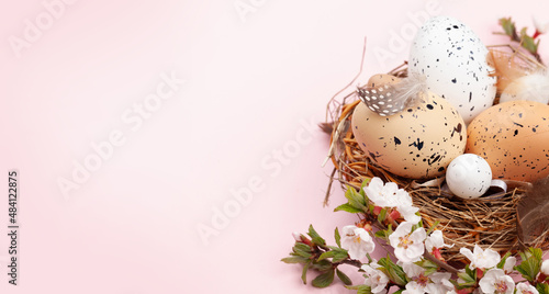 Easter eggs and cherry blossom