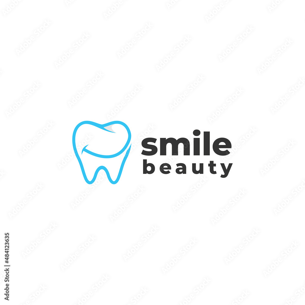 Mouth care, Dental Logo Design. Creative Dentist Logo. Creative Dental Clinic Company Vector Logo. - obrazy, fototapety, plakaty 