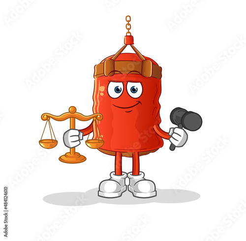 punching bag lawyer cartoon. cartoon mascot vector