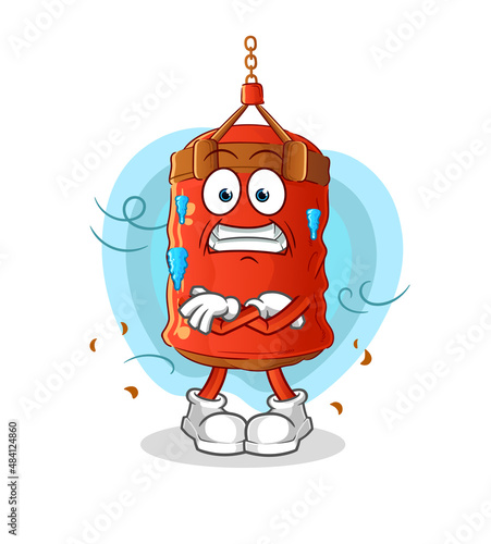 punching bag cold illustration. character vector