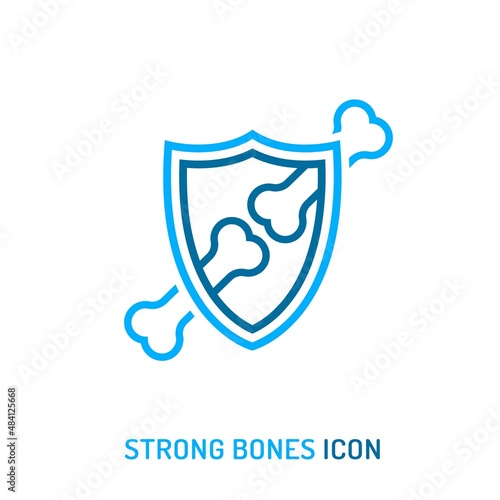 Strong healthy bones icon. Human health medical pictogram.