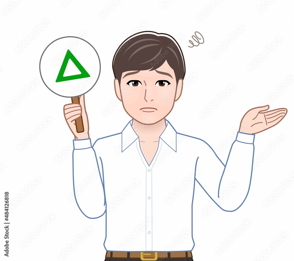 パネルを持って話す人 パネルを持って話す人