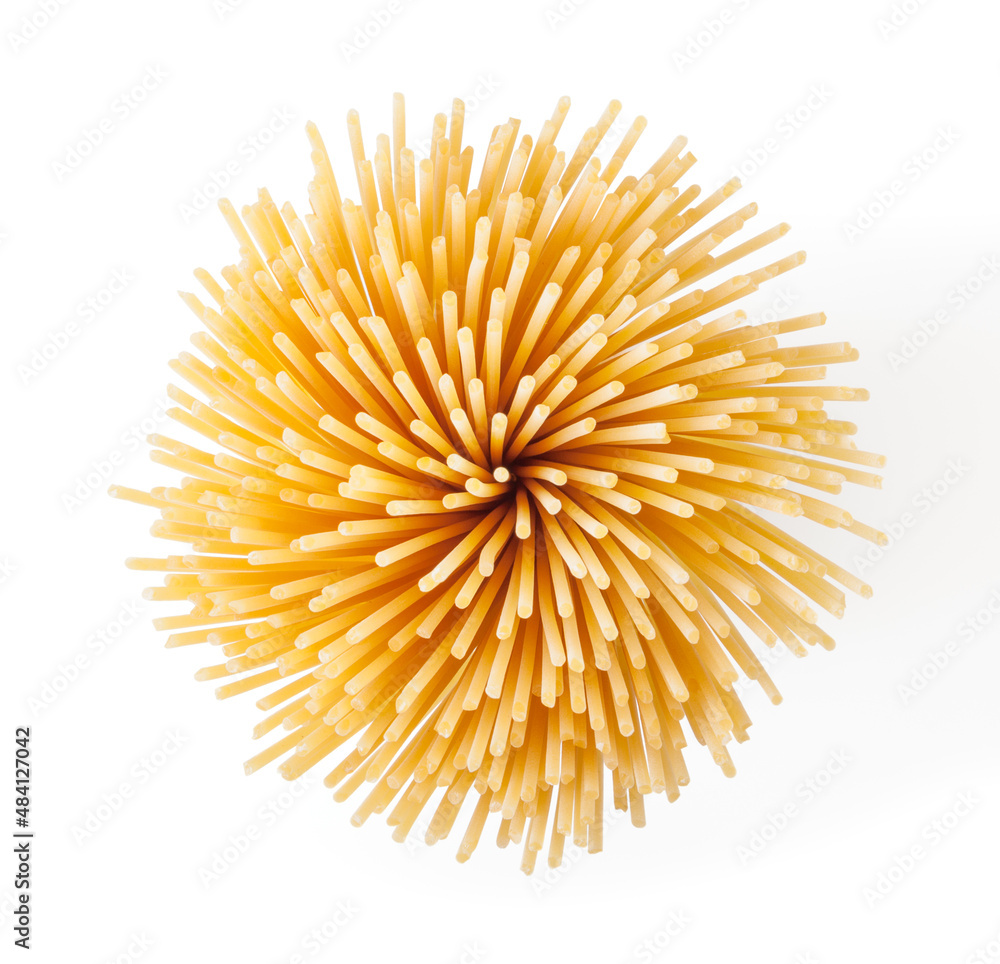 Spaghetti isolated on white background with clipping path