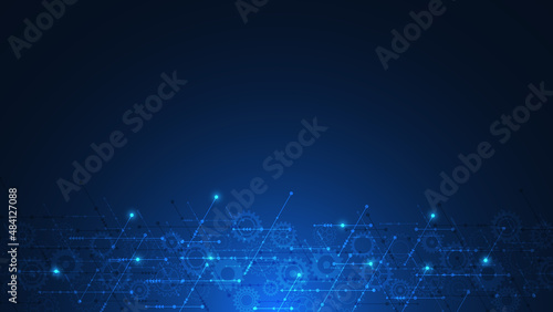Abstract technology background with arrows and lines. Concepts and ideas for hi-tech digital technology and engineering design
