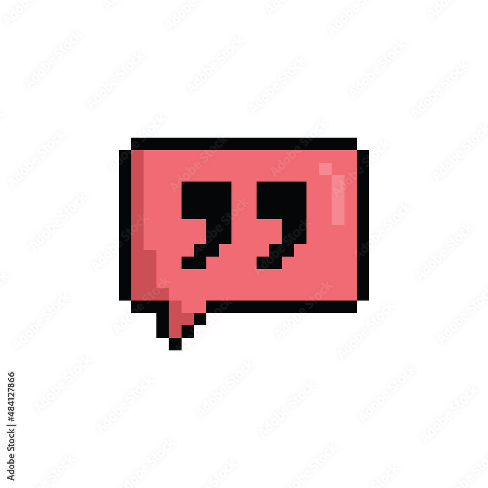 pixel art bubble chat with quote marks vector icon pixel element for 8 bit game pixel art bubble chat with quote marks vector icon pixel element for 8 bit game